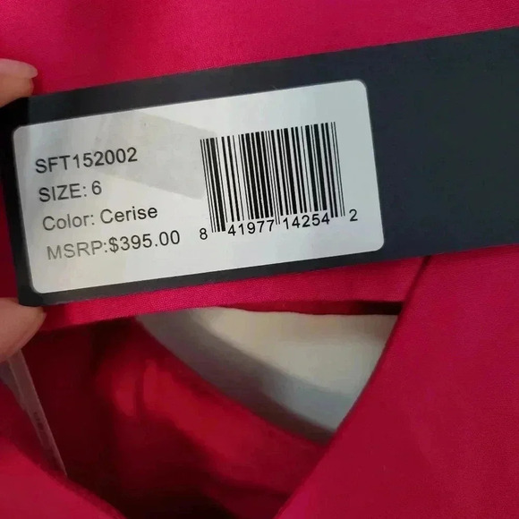 Halston Heritage Cerise Cutout Dress Size 6 - Picture 5 of 8